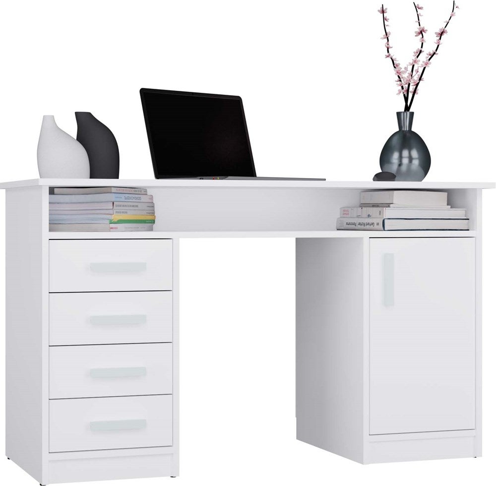 Bibliothèque Étagère 8 Niveaux 80x180x35 Cm - Meuble Rangement Livres Bureau Blanc - Panneau Stratifié 16 Mm