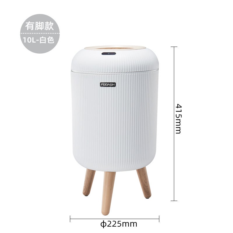 Poubelle de cuisine intelligente avec couvercle et capteur automatique, blanche, modèle haut - 2
