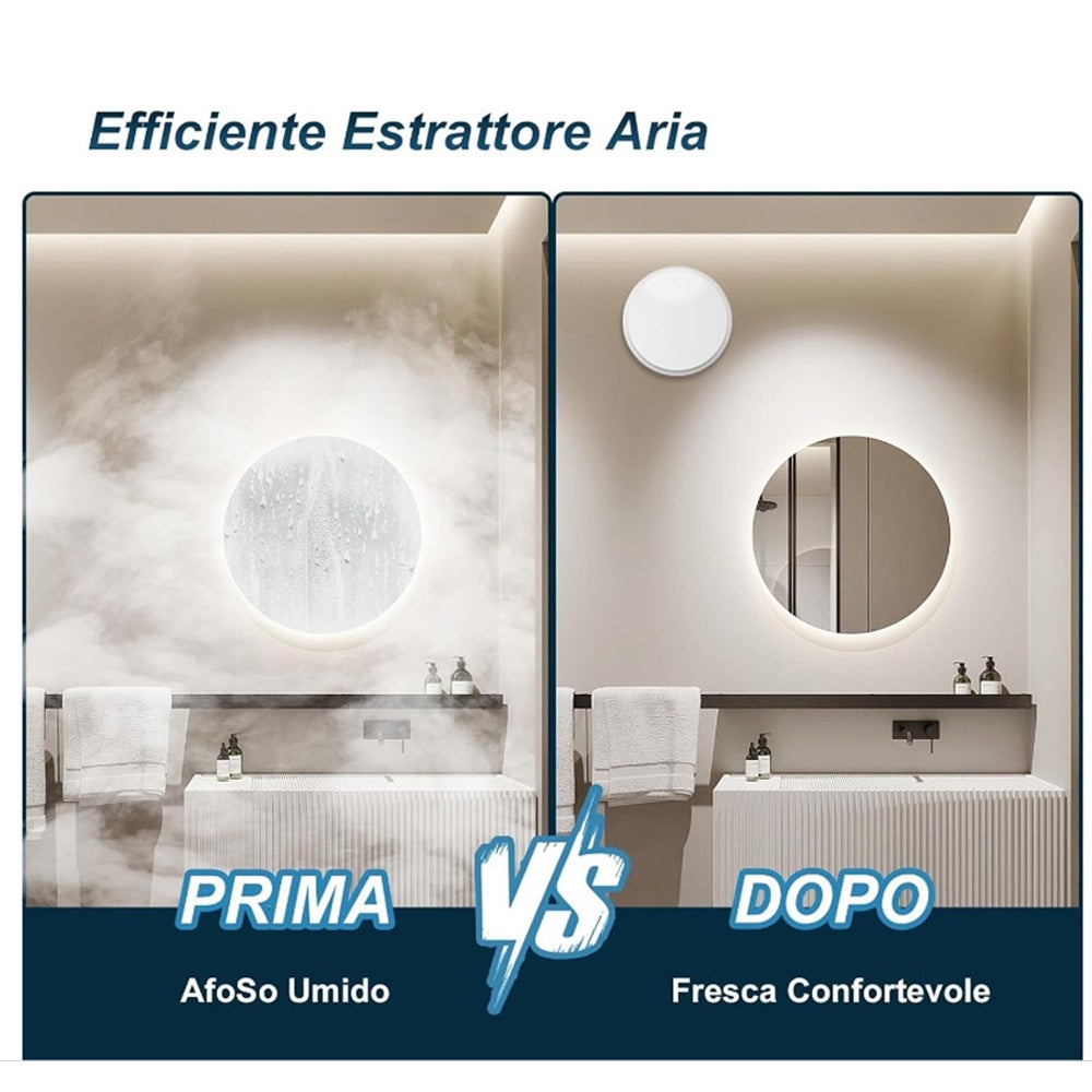 100mm Extracteur d'air 130m³/h 10W, avec Clapet Anti-Retour Ventilateur d'extraction à fort débit d'air, Économe en énergie (4 inch) - 2