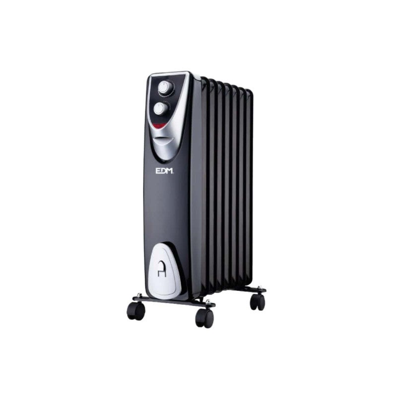 Edm Radiador Modelo Black Edition, Sin Aceite, (8 Elementos), 1500W Negro , Leroy Merlin