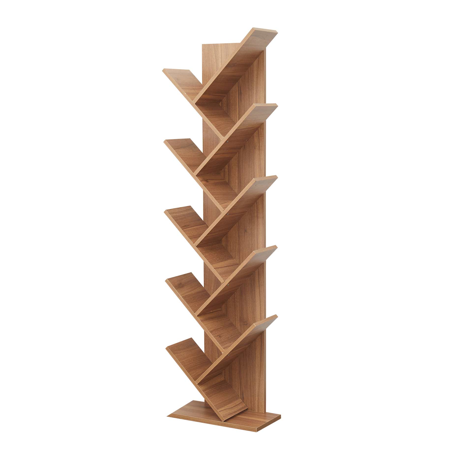 Scaffale Libreria Mobili Rebecca 10 Mensole Legno Marrone Moderno 160x44,5x22 - 4