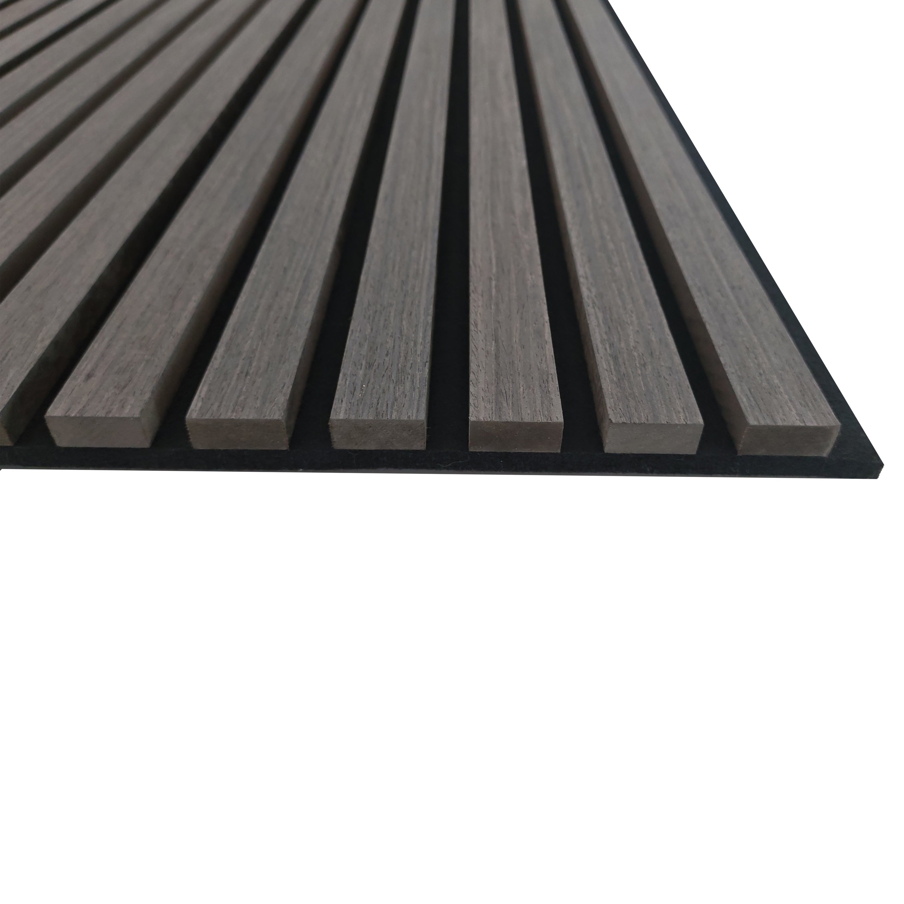 Lot de 3 - Ep. 21mm - 240 x 60cm - Chêne gris - Panneaux muraux acoustiques, feutrine noire, by Ocean - 3