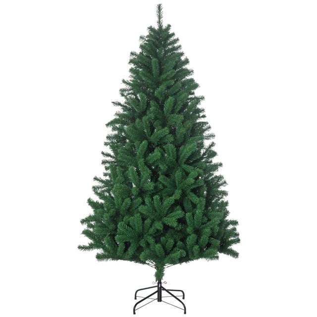 Albero di Natale artificiale, alto 1,8 m con 1000 rami, base in metallo, PVC verde, Ø120 x 180 cm (H)