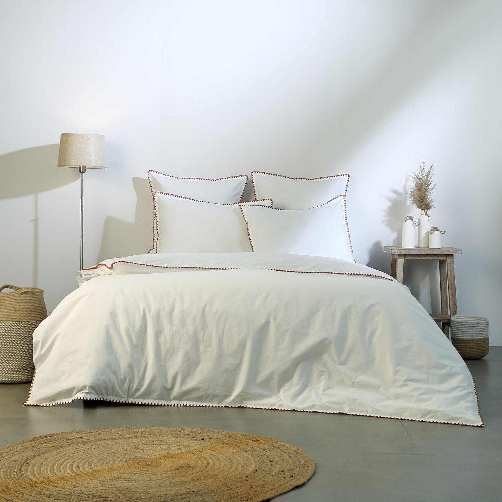 Housse de couette Blanche Chantilly - Gaze de coton - Chambre/Housse de Housse de couette Blanche Chantilly - Gaze de coton - Chambre/Housse de