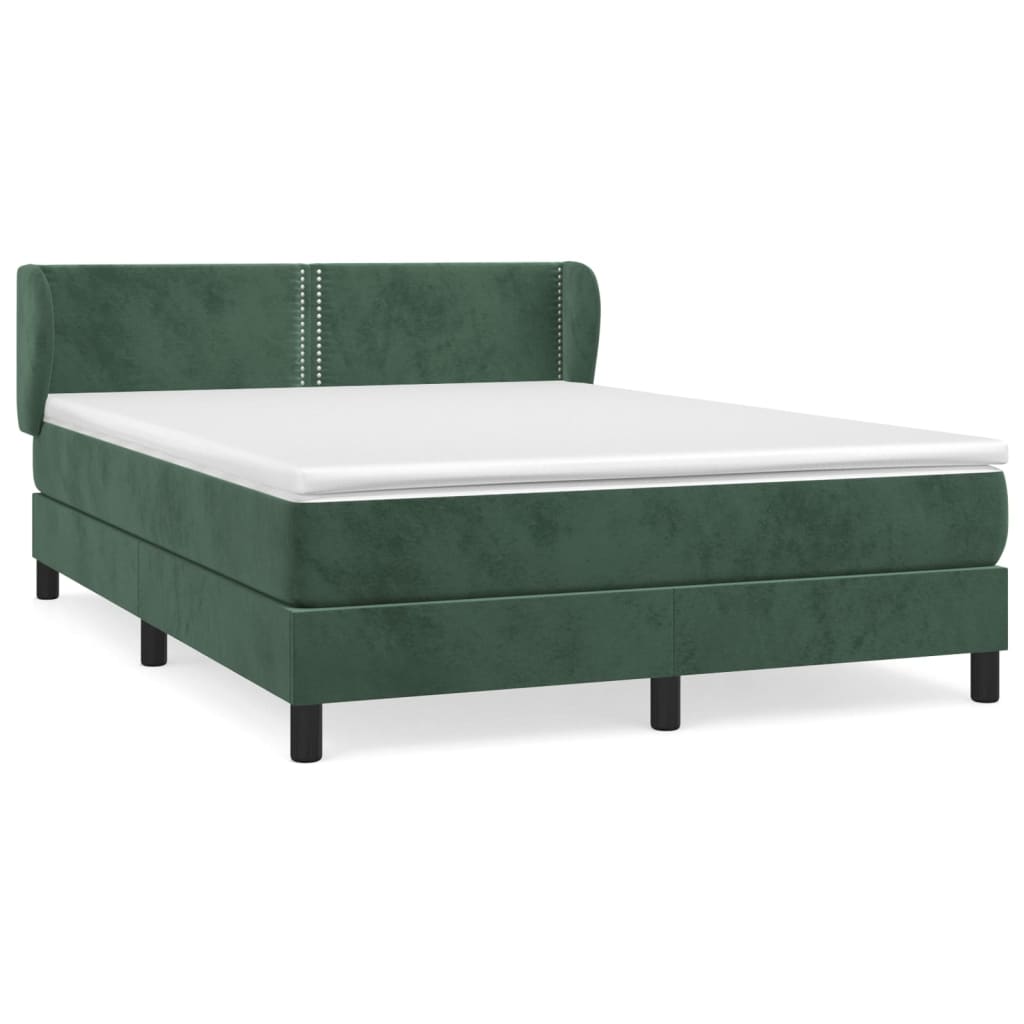 Cama box spring con colchón terciopelo verde oscuro 140x200 cm | Leroy ...