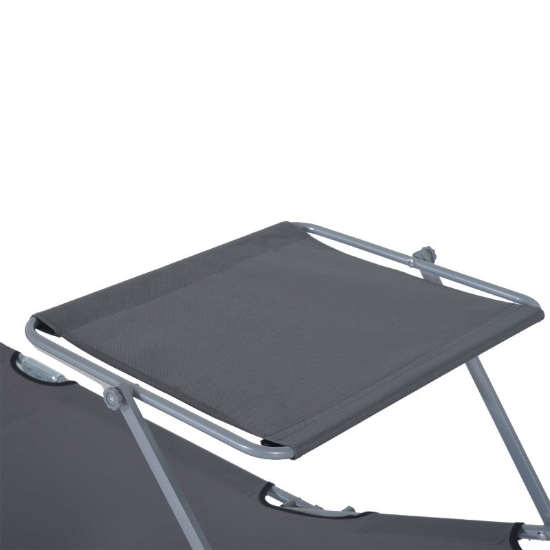 Transat Pliable avec Pare-Soleil, Bain de Soleil Dossier Réglable 4 Niveaux, Chaise Longue Jardin et Plage, Max 120kg - 10