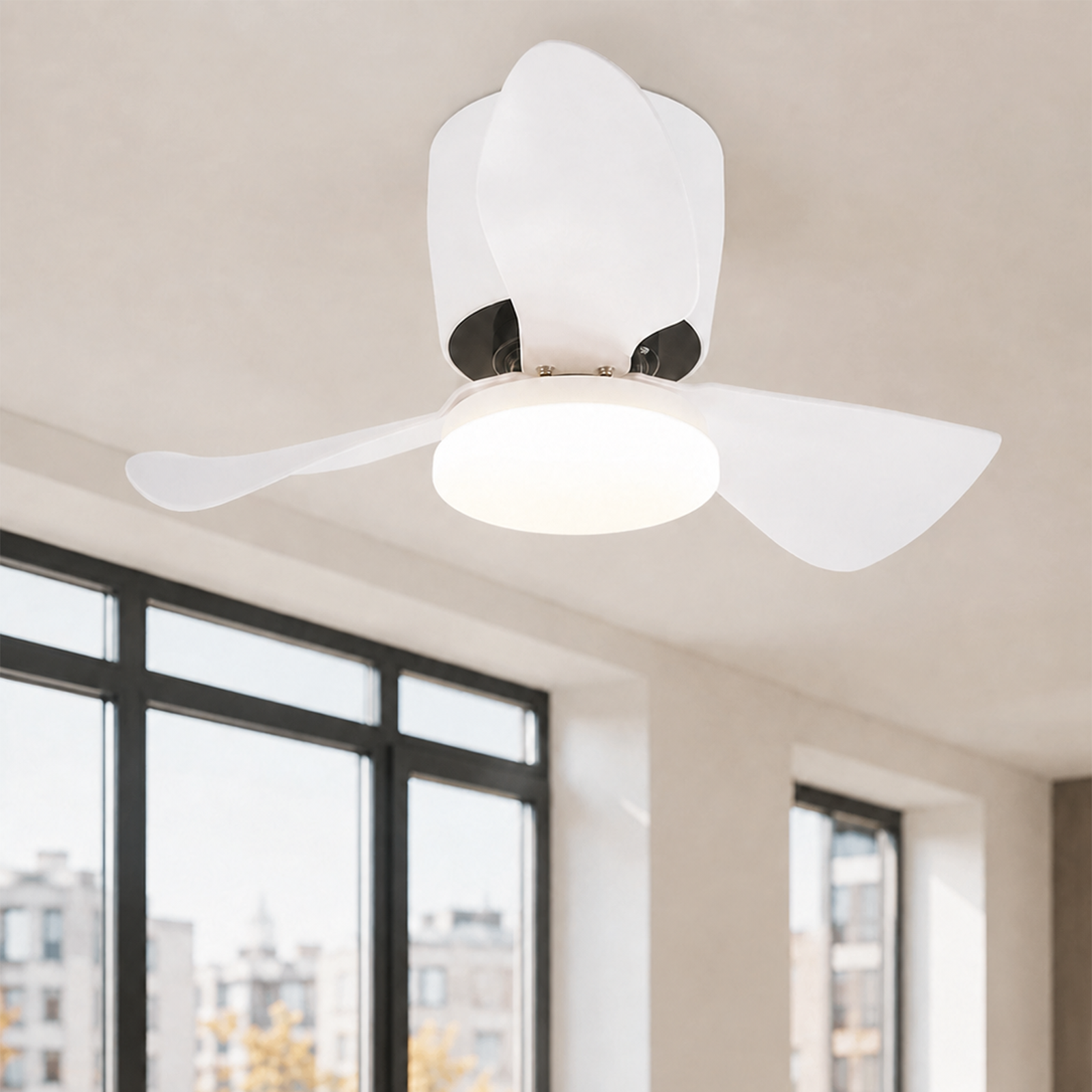 Wentylator sufitowy NETTLIFE z oświetleniem, ściemniaczem, cicha praca, 70 cm, LED, 23 W, biały, tryb lato/zima, 6-stopniowy timer