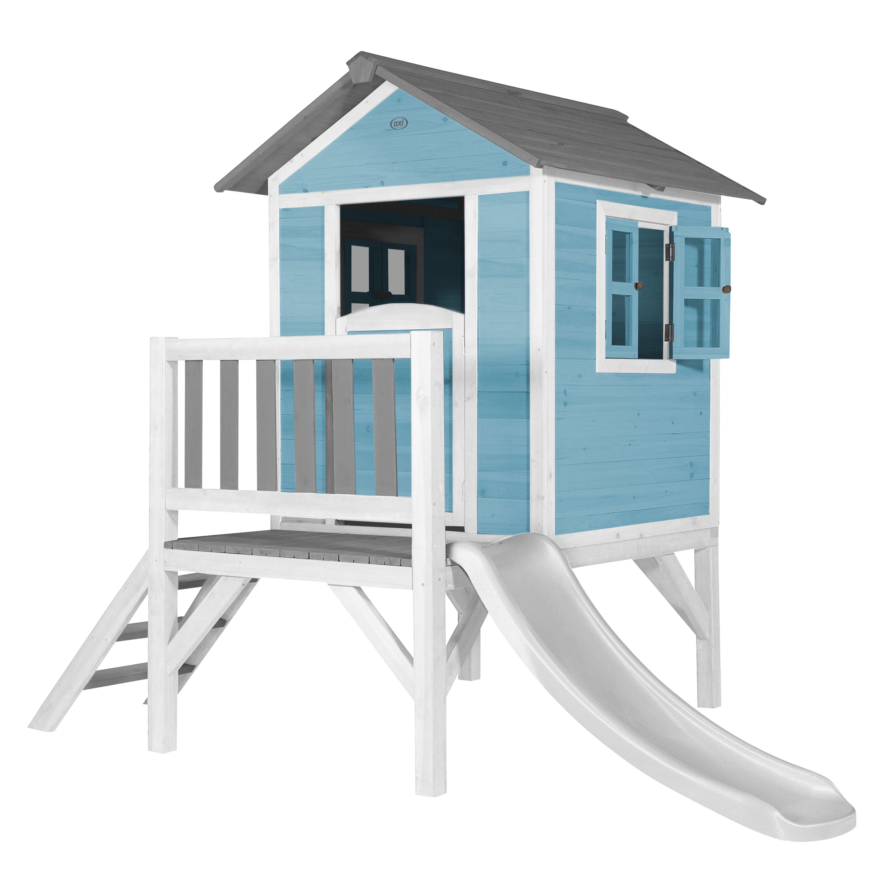 Maison de jeux en bois pour enfants AXI Beach Lodge XL avec toboggan en violet - Jeux - Jouets