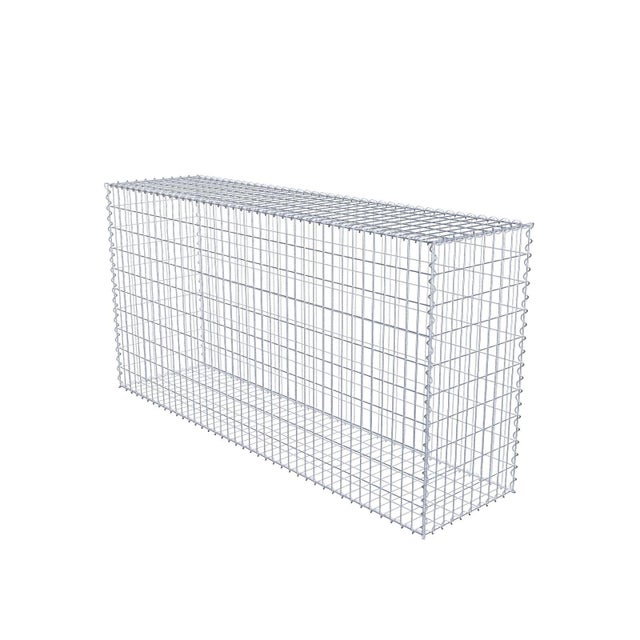 Gabion en acier galvanisé 200x100x50cm (LxHxP), mailles 5 x 10cm, Spirale, cage métallique pour mur ou jardin