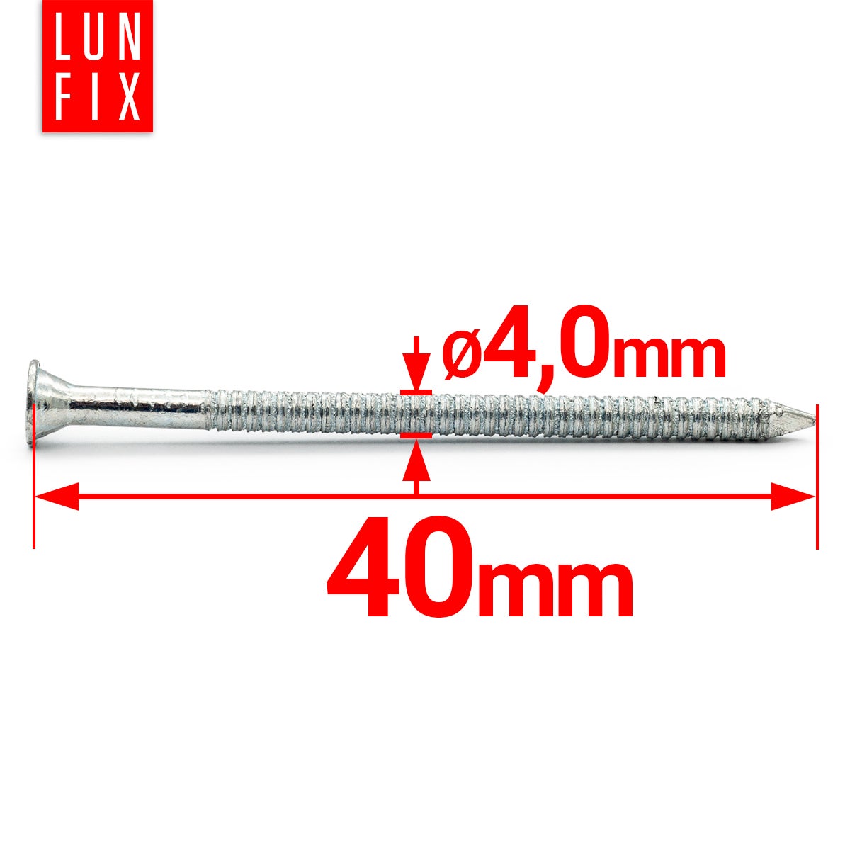 Gwoździe ciesielskie 4x40 mm anchor 1kg ok. 230szt. - 2
