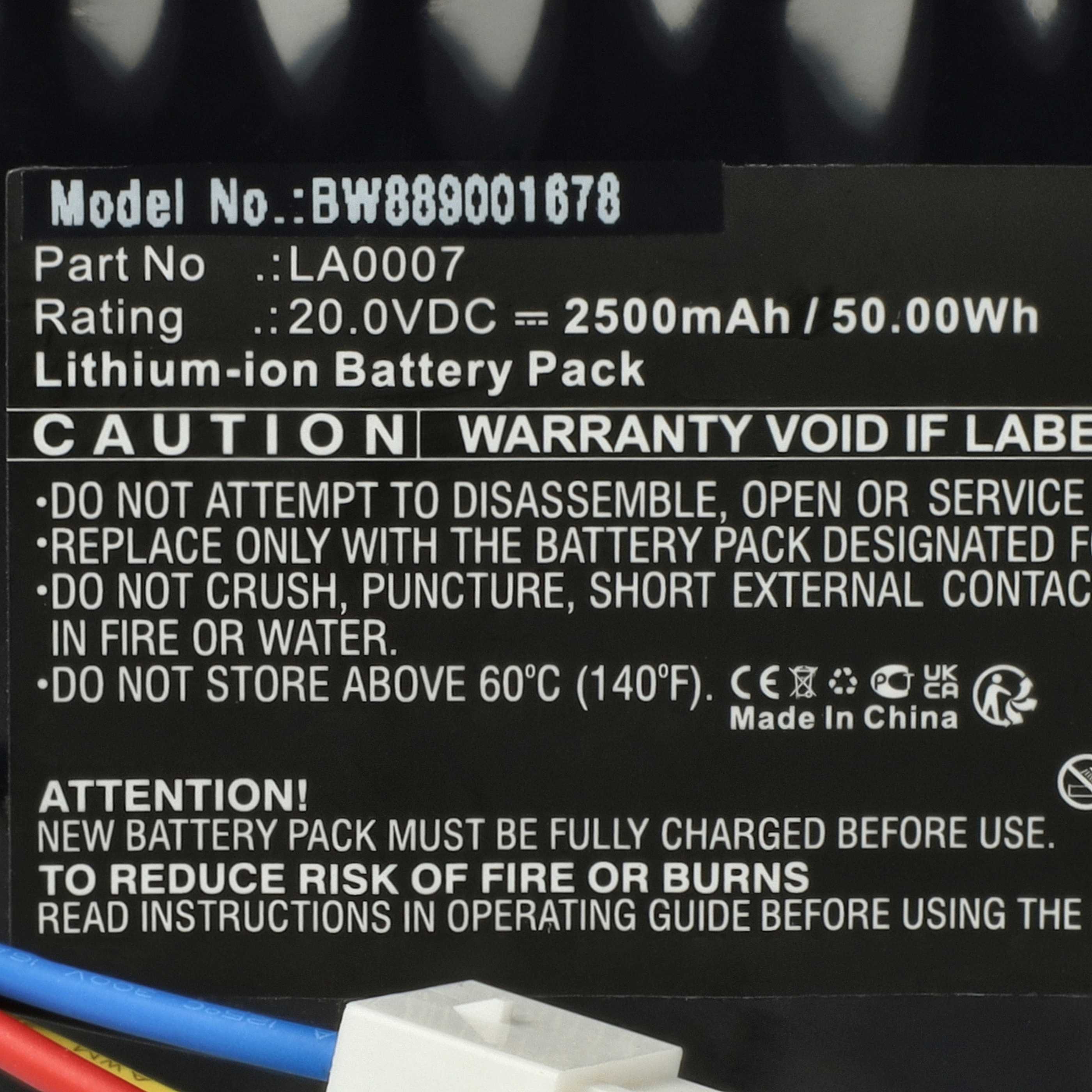 vhbw Batterie remplacement pour Landxcape LA0007 pour robot tondeuse 2500mAh, 20V, Li-ion - 4