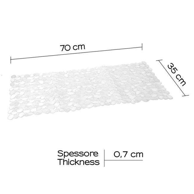 Tappetino Antiscivolo Per Vasca G-River 35x70 Cm - Resina Grigia, Made In Italy - Foto 8