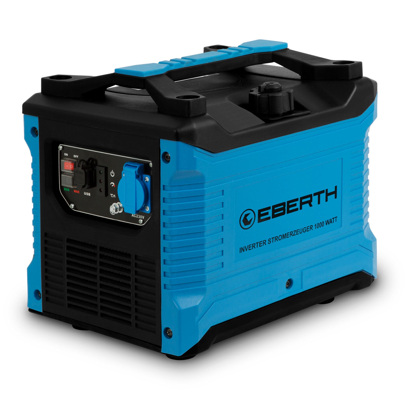 Eberth  Generador Eléctrico Inverter Silencioso 1000 W, Grupo Electrógeno, Motor De Gasolina 2 Cv, 1X 230 V Y 2X Toma Usb , Leroy Merlin