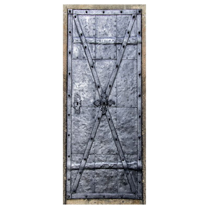 Sticker Porte 3D Effet Fer Rouillé | Autocollant Mural Trompe-l'œil 77x200 Cm | Déco Salon Ou Chambre Sans Travaux
