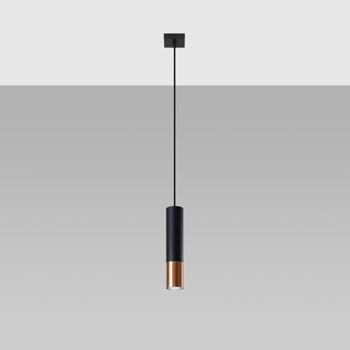 Lampa wisząca ZARPEX 1 czarny/miedź LED 4000K - 8x8x100cm Sollux
