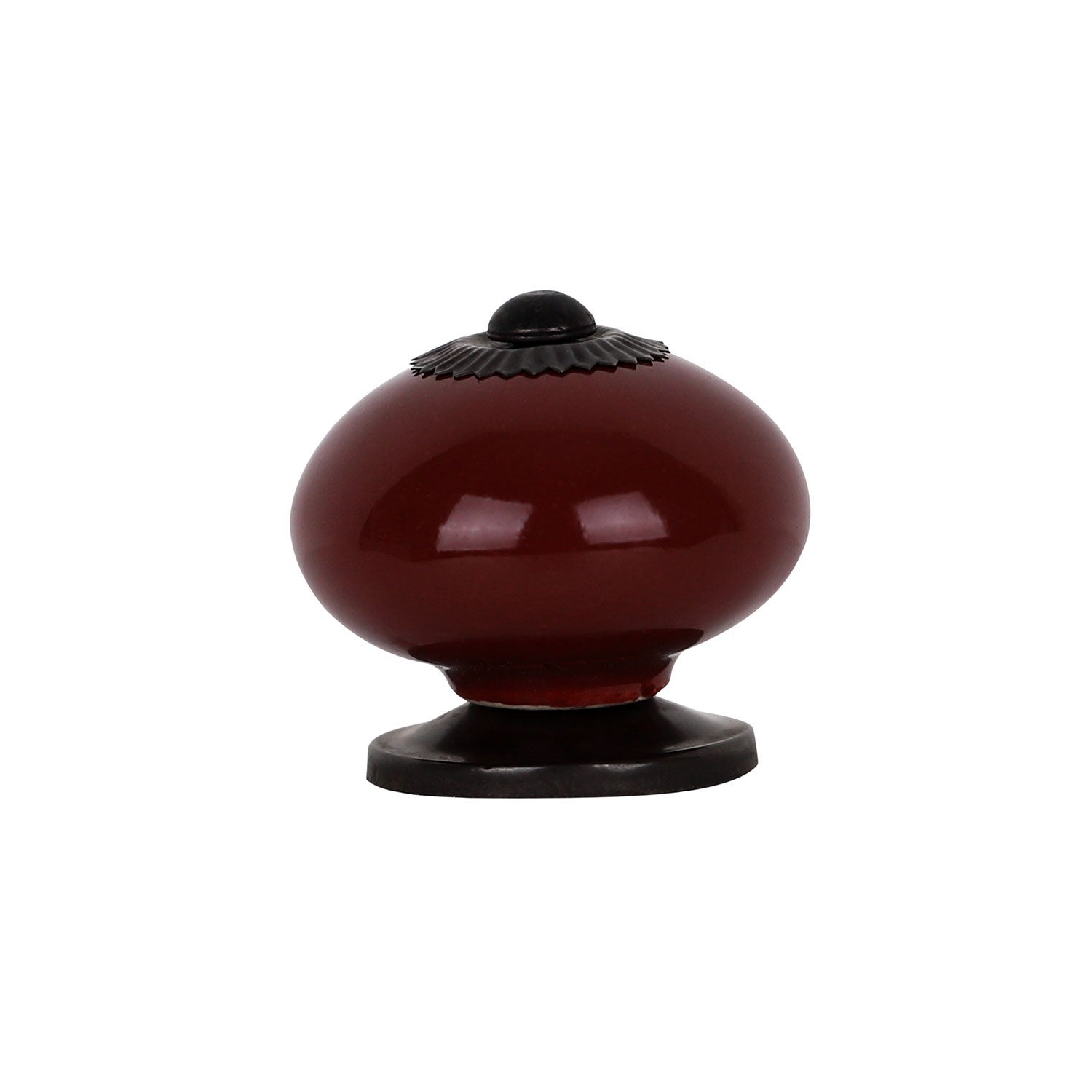 Bouton de meuble BILLY, Porcelaine rouge Ø40 mm - 3