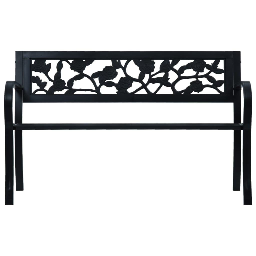 Banco de jardín | banco de exterior | silla de jardín acero negro 125 cm cfw758584