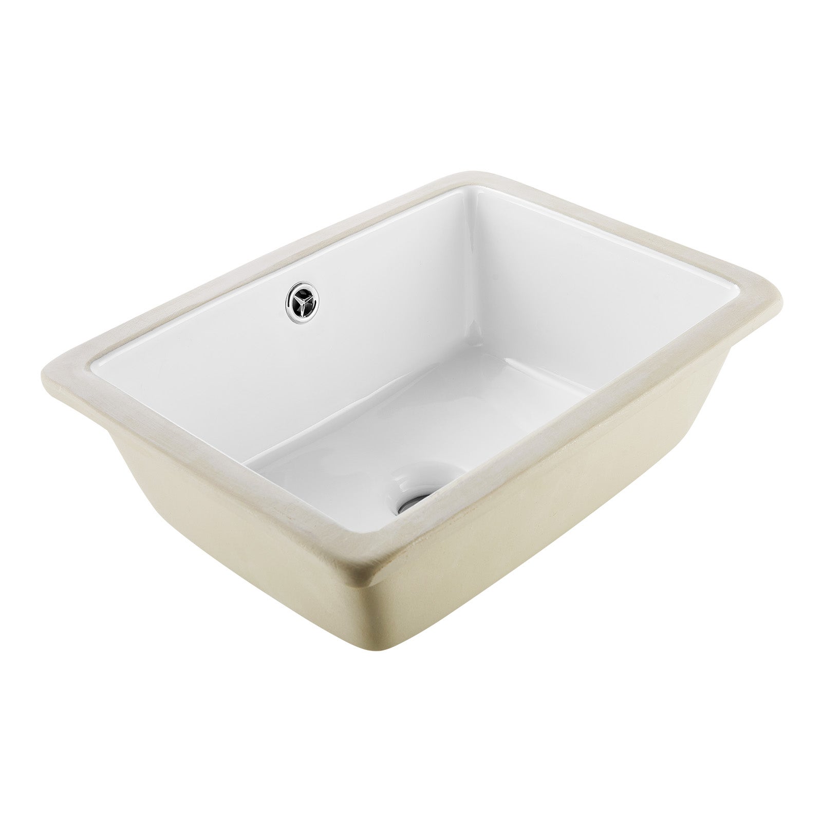 Umywalka podblatowa ceramiczna VEVOR prostokątna 400 x 305 mm z przelewem odporna na żółknięcie
