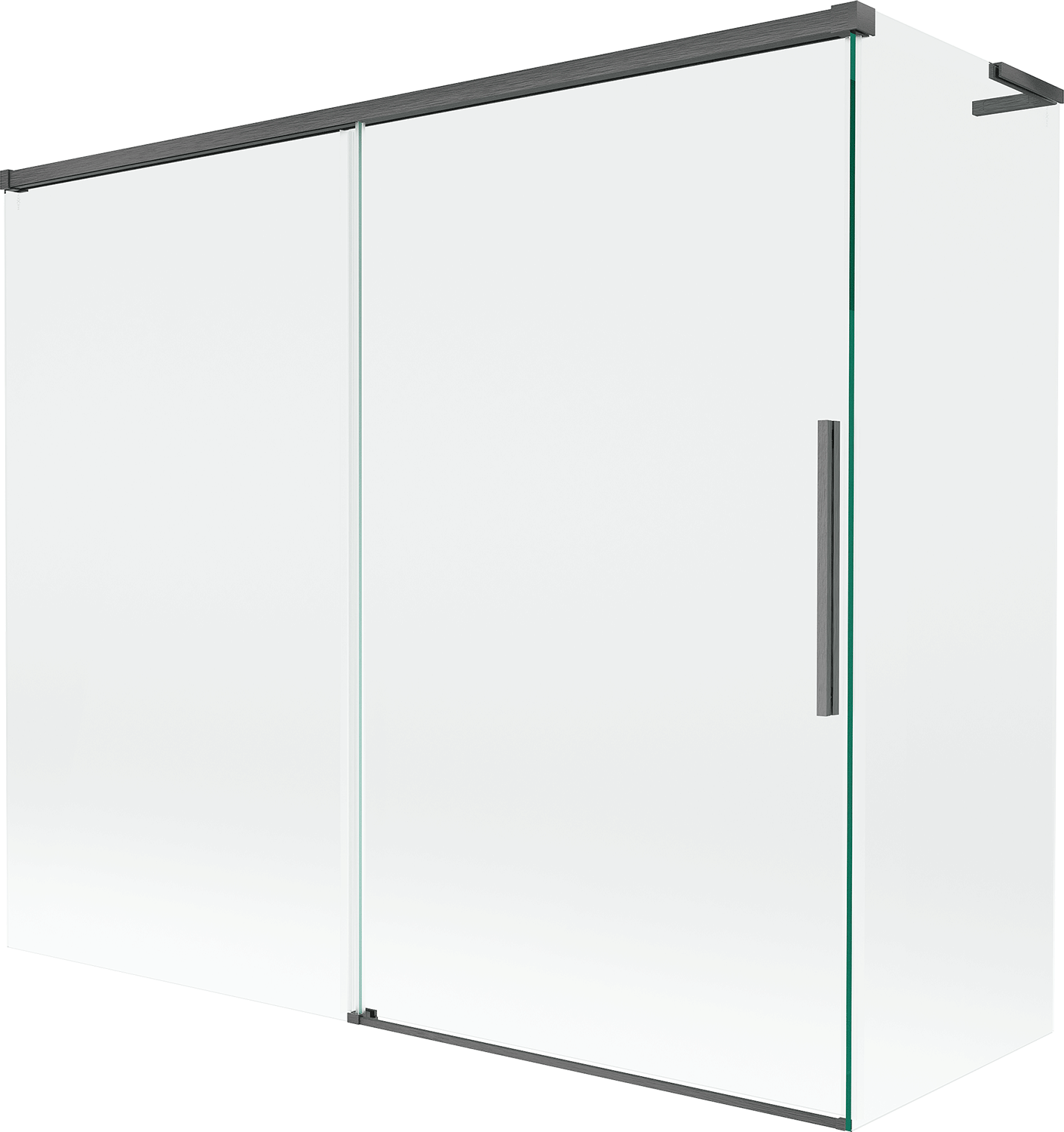 Mexen Rox L parawan nawannowy 2-skrzydłowy rozsuwany 180 + 90 x 150 cm, transparent, gun gray szczotkowany - 8C9L-180-090-66-00