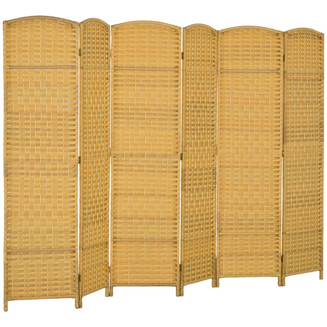 Biombo HOMCOM Polipropileno e Madeira de Paulownia Madeira 270x1,7x180 cm 830-816V02ND