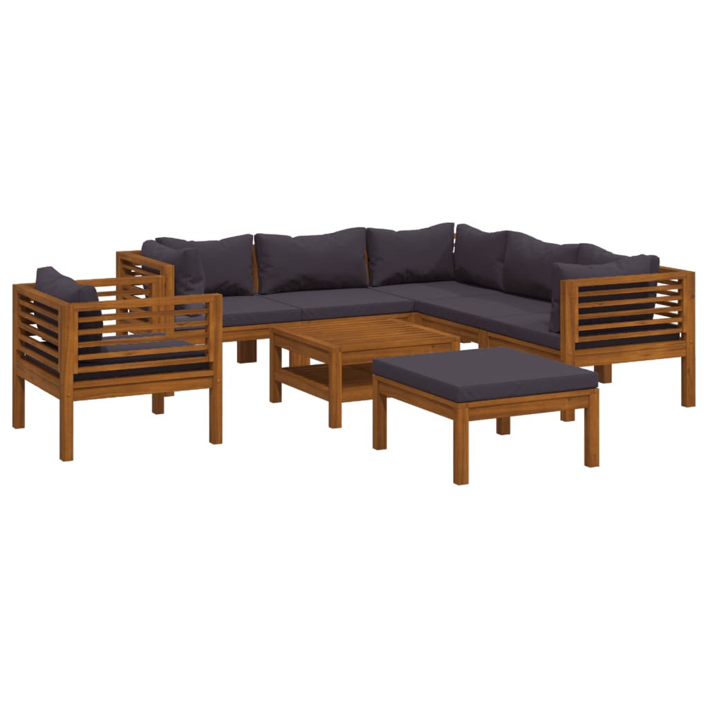 Salon bas de jardin en Bois Gris 7 personnes - 2