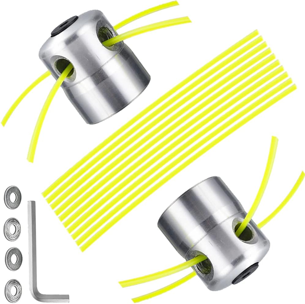 2 uniwersalne głowice tnące z aluminium – 8 żyłek – do kosy spalinowej do ogrodu i trawnika