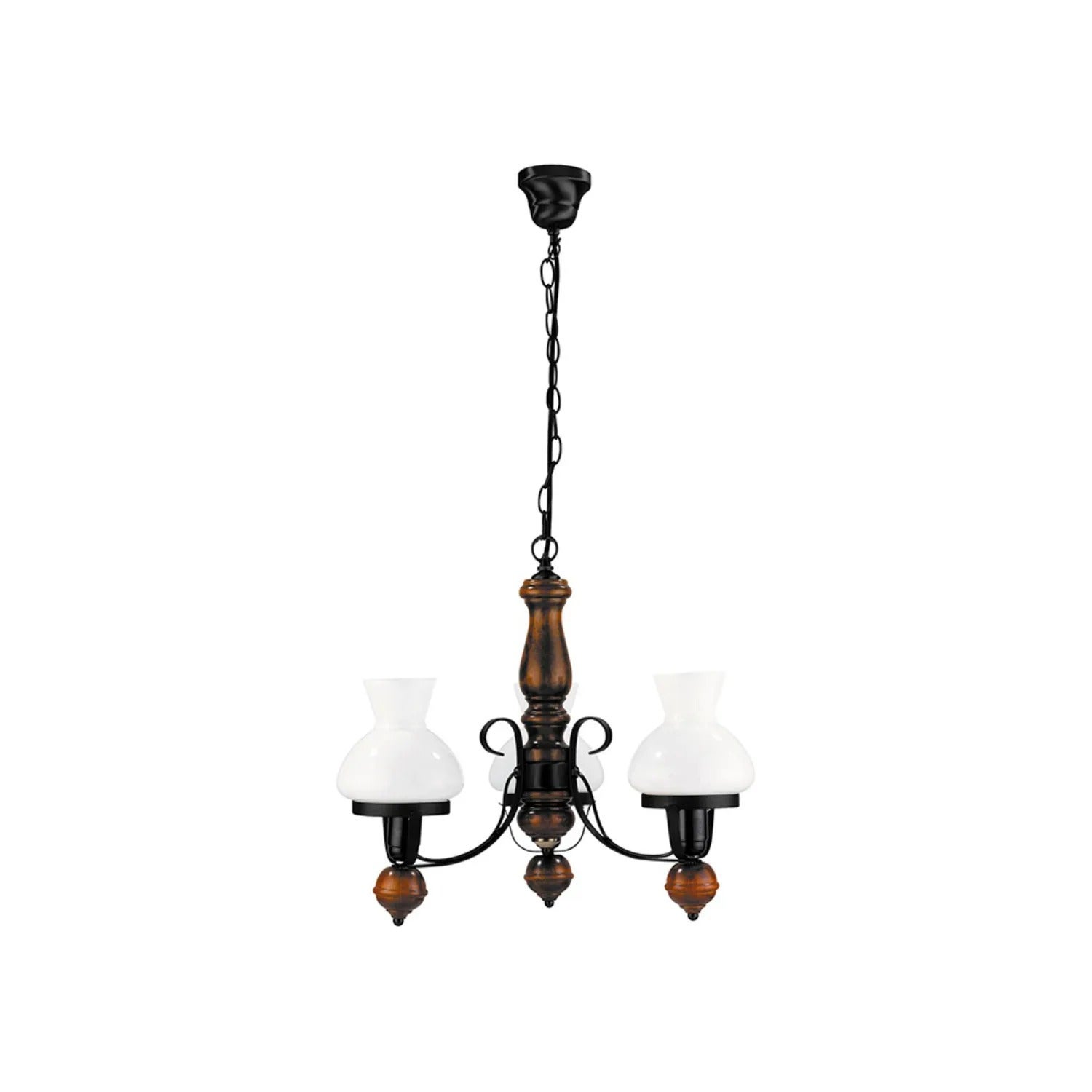 Lampa wisząca Petronel czarny matowa-szkło opalizowane 3 x E27 x 40W wym:100x60x60cm Rabalux