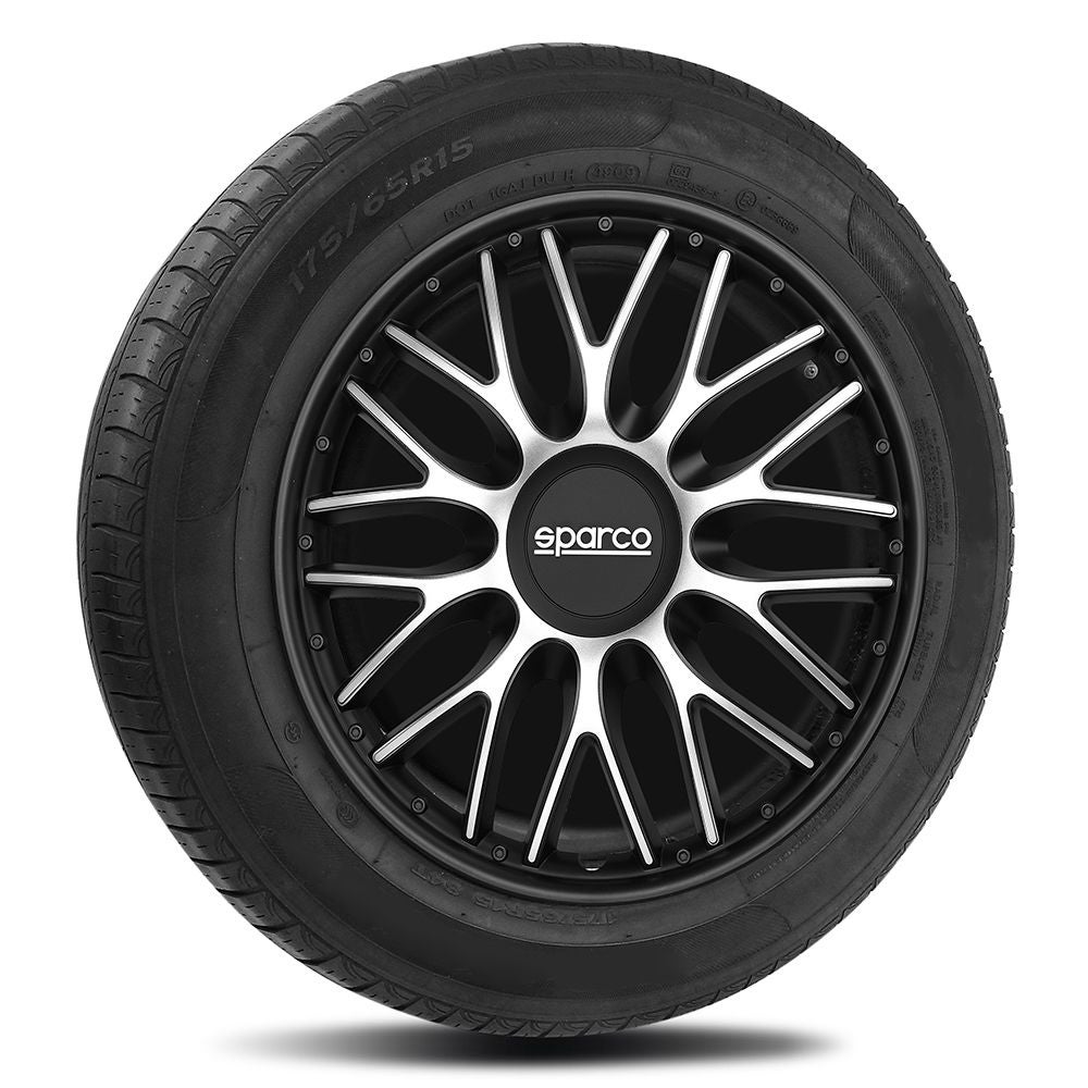 Set 4 copricerchi 15 pollici copriruota auto Sicilia SPC1573SVBK