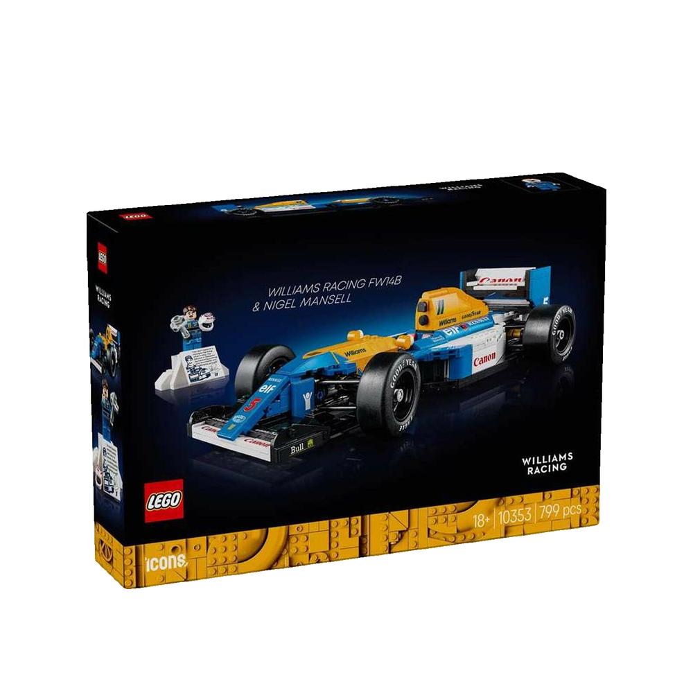 Zestaw konstrukcyjny LEGO Icons Williams Racing FW14B z minifigurką i funkcjonalnym sterowaniem