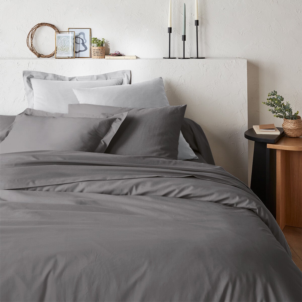 Housse De Couette Biologique Pottery Barn Grise - Oxford Classique - Taille Twin (jumeau)