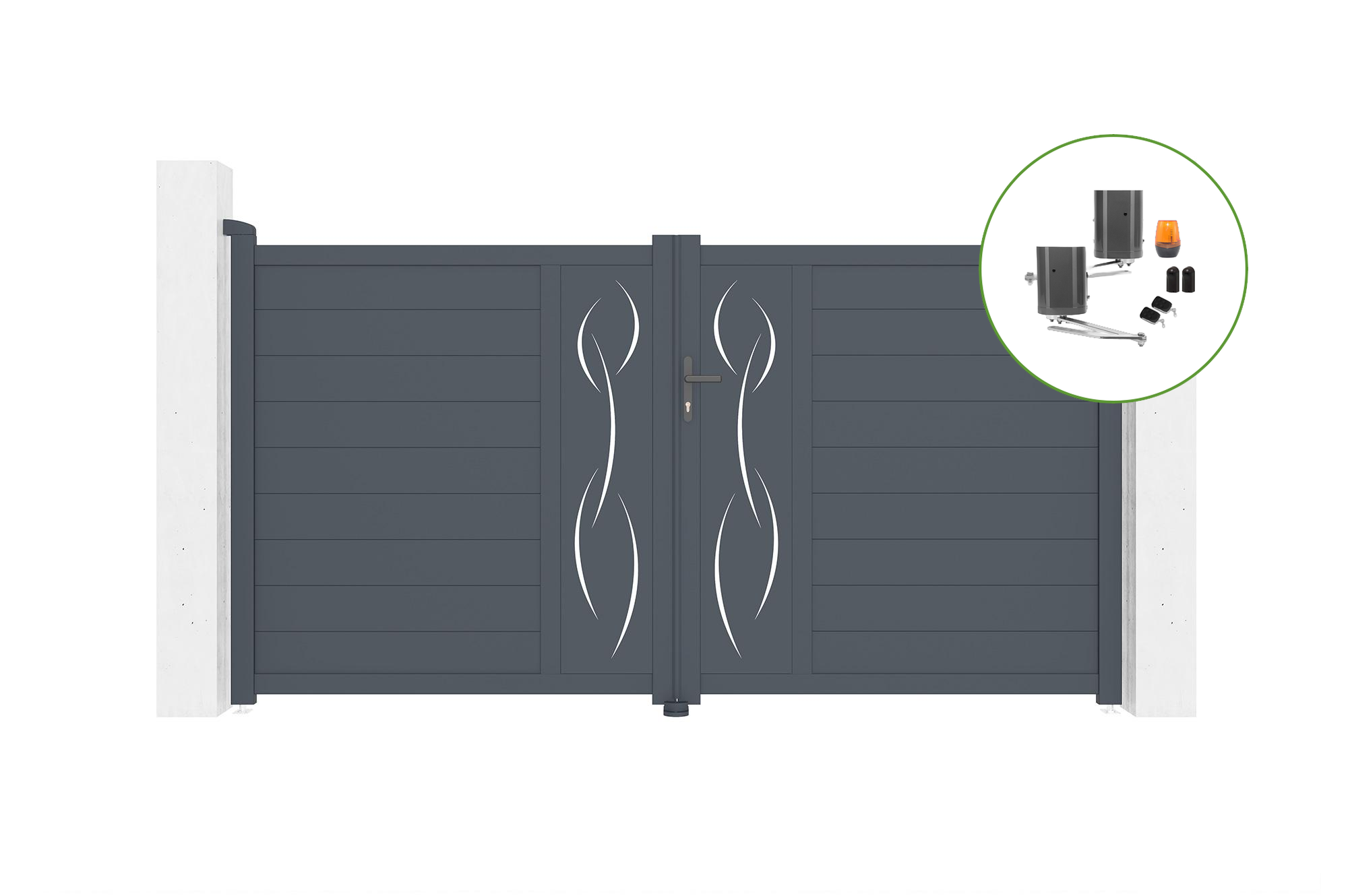 Elektryczna brama skrzydłowa LIFE 300B160 + napęd BUNKER B500