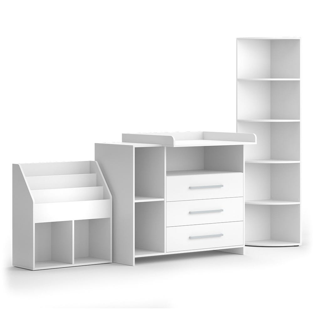 Vicco Set De Chambre Denfant Oskar Blanc 3 Pi ces Avec Commode vicco-set-de-chambre-denfant-oskar-blanc-3-pi-ces-avec-commode