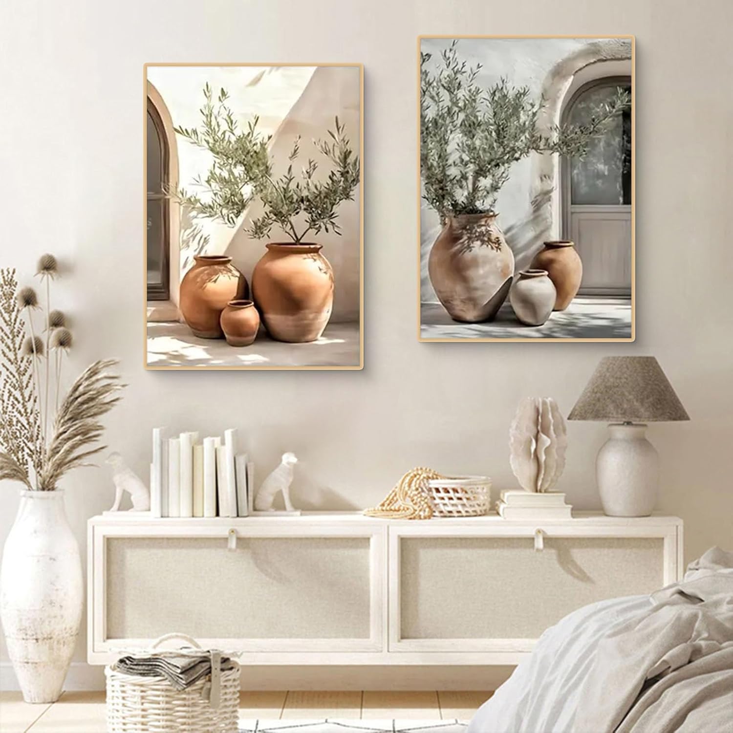 Set de 3 images vintage d'olivier, poster esthétique d'olivier vintage en pot, tableau mural Italie Grèce, décoration murale salon(30x40cm,B) - 3