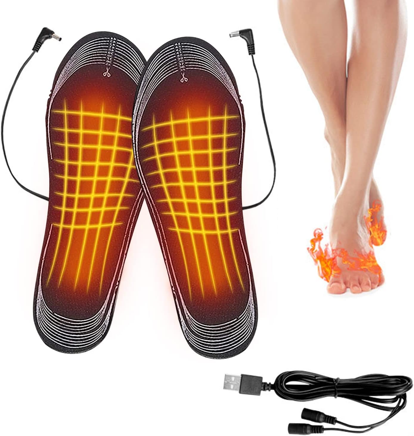 (EU 35-45) Podgrzewane skarpety, elektryczny ogrzewacz stóp ładowany przez USB, ciepłe skarpety zimowe, podgrzewane skarpety wewnętrzne do butów na zi