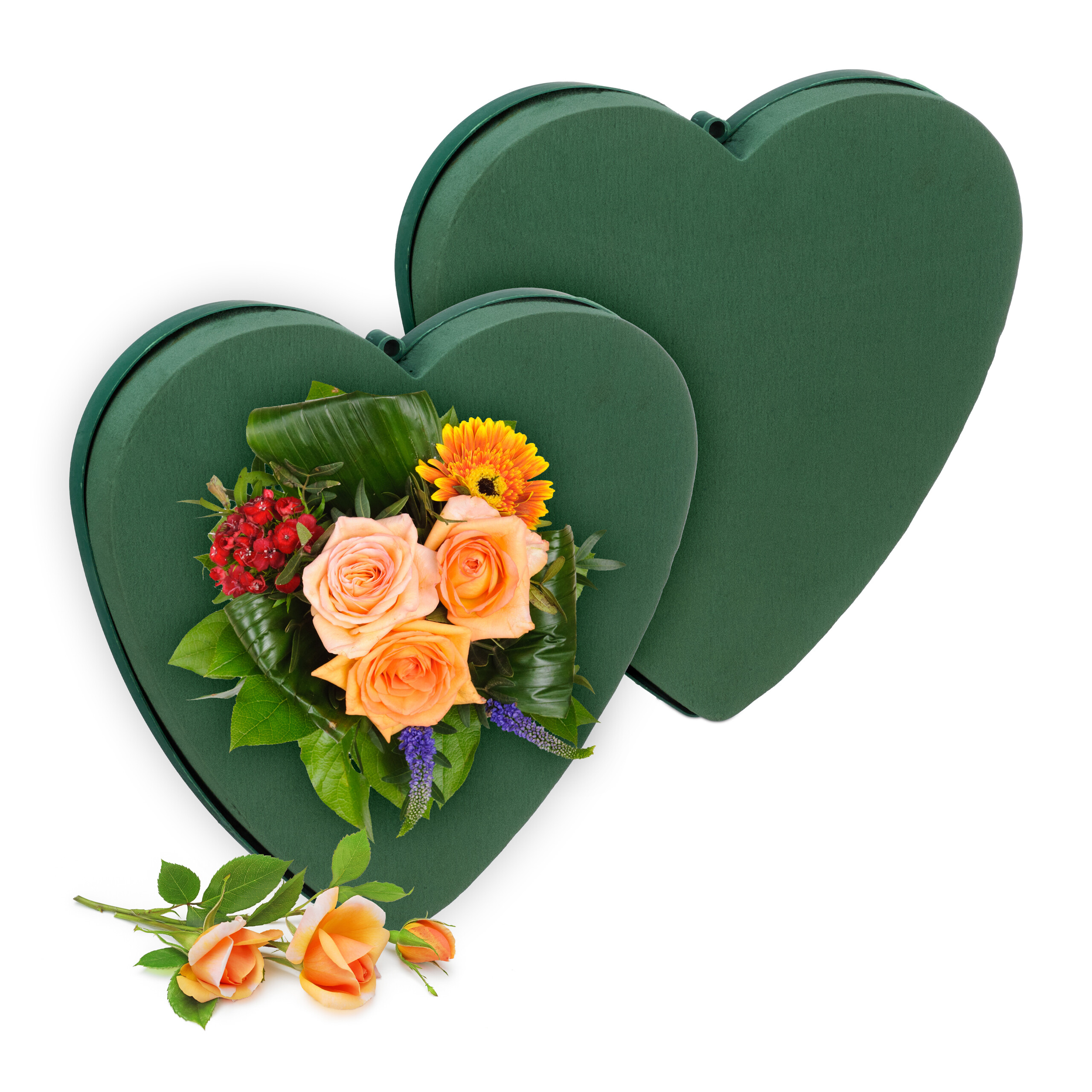 Spugna Per Fiori A Forma Di Cuore - Set 2 Basi Per Composizioni Floreali - Foto 8