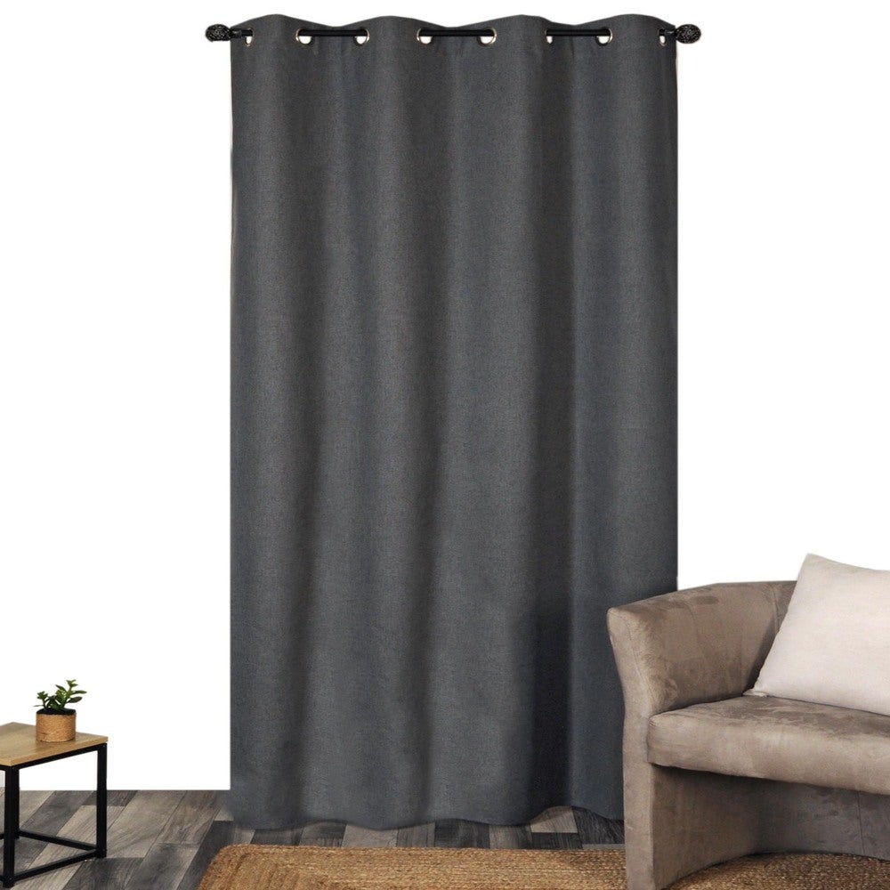 Rideau 100% Occultant Ignifugé M1 Non Feu Gris Gris Home Maison | La