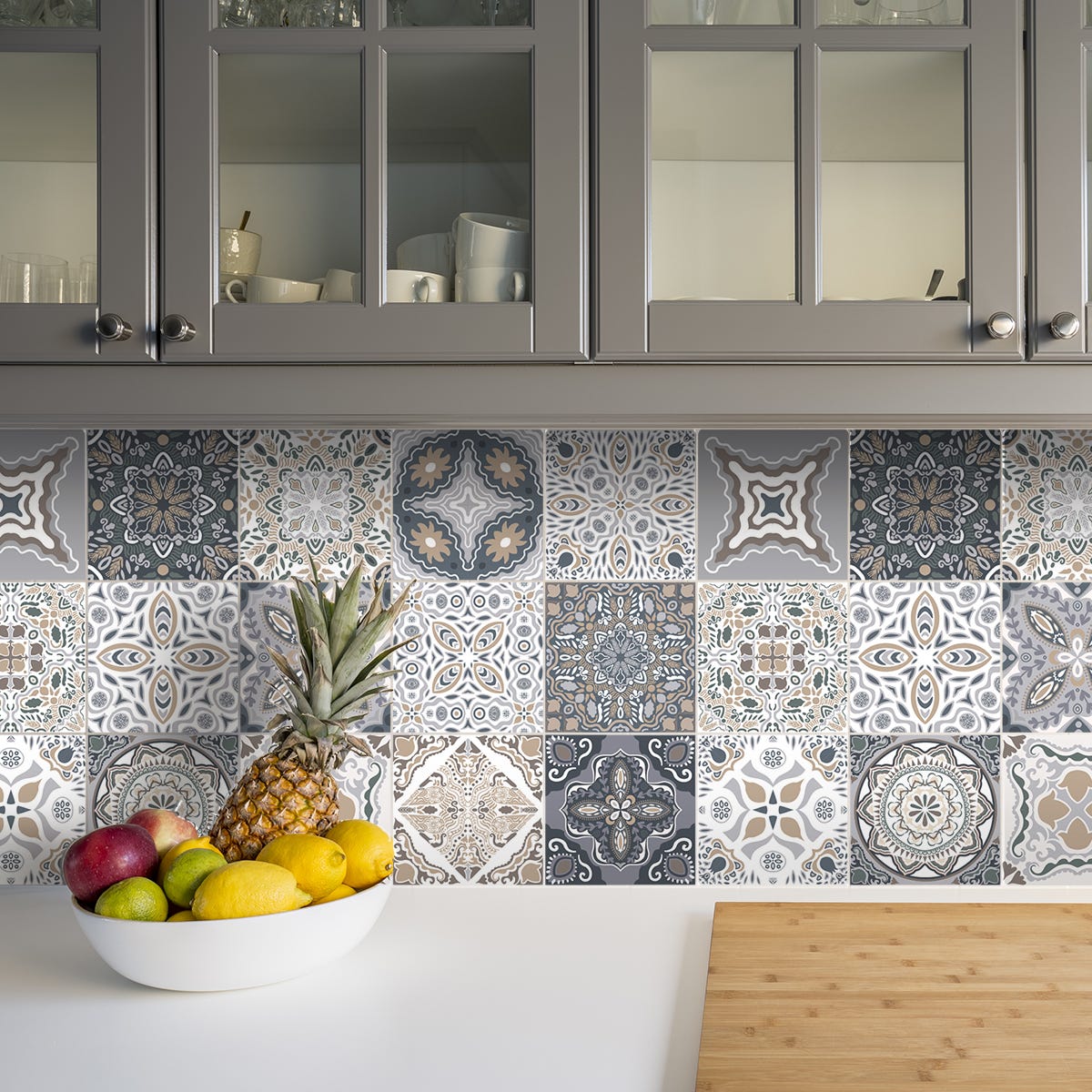 Ambiance Adesivi Per Pavimento Piastrelle Effetto Cemento - 60x100 Cm, Antiscivolo, Rimovibili, Per Cucina E Bagno