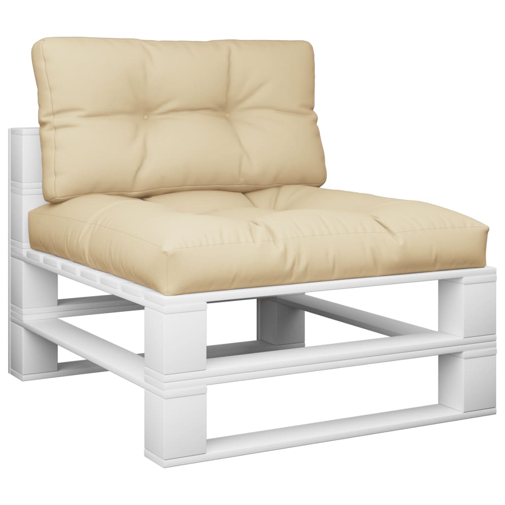 Pack 2 uds Cojín exterior | Cojines para palets tela beige CFW167827 - 3