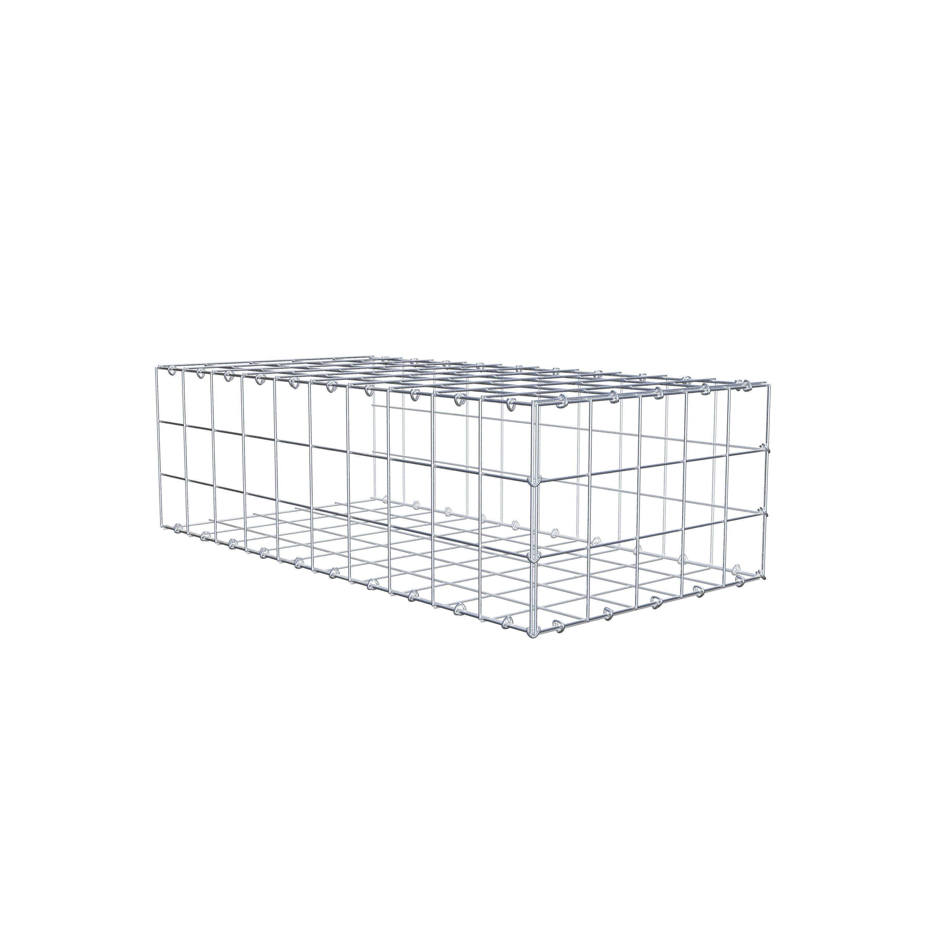 Gavión para alargar en acero galvanizado 100x30x50cm (LxAxP), malla 10 x 10cm, Anillo en C, sin rejilla frontal - 7