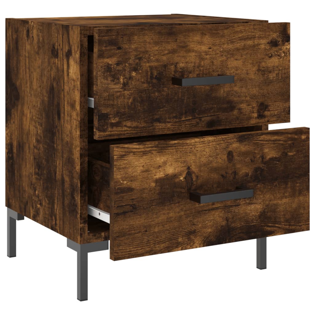 Maison Exclusive - Tables de chevet 2pcs chêne fumé 40x35x47,5cm bois d’ingénierie - 8
