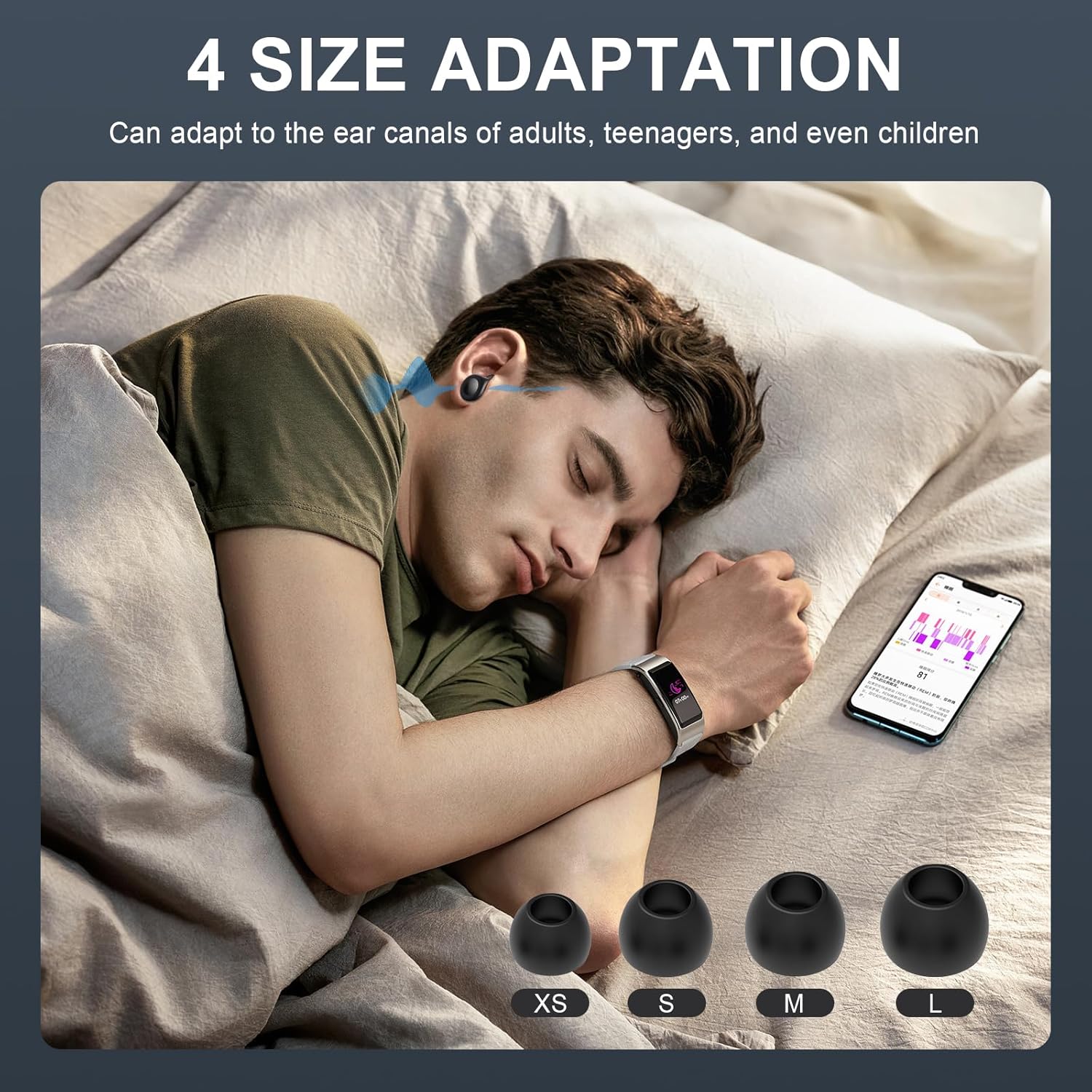 (XS/S/M/L)Bouchon D'oreille, Bouchon D'oreille Pour Dormir, Réutilisables Réduisant Le Bruit, Réduction Du Bruit De 30 DB, Bouchons Doreilles Anti Bru - 5