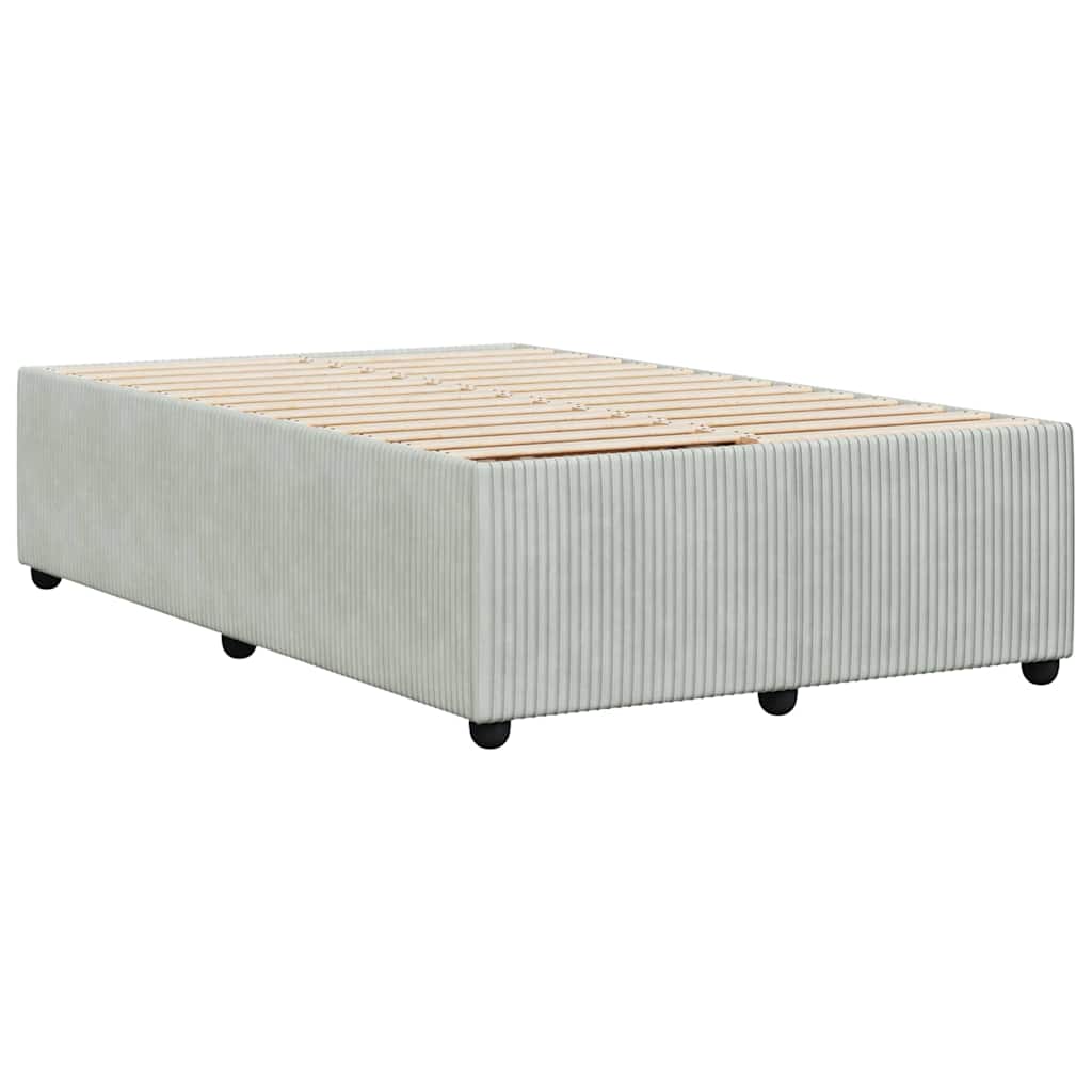 Cadre de lit sans matelas, en velours, gris clair, pour la chambre, 120 × 200 cm - 6