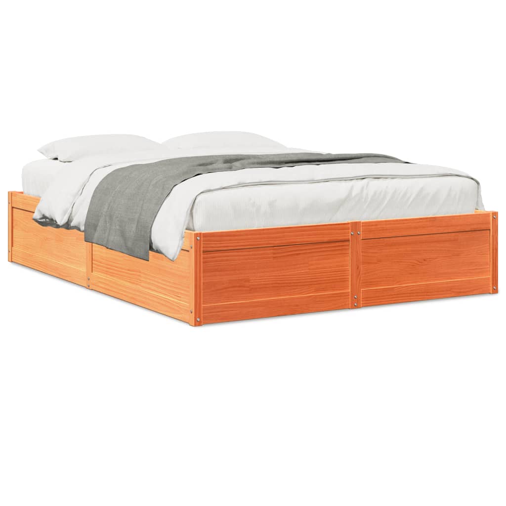 Łóżko Drewniane Rama Łóżka Sofa Brązowe Do Sypialni Pokoju 140x190 cm