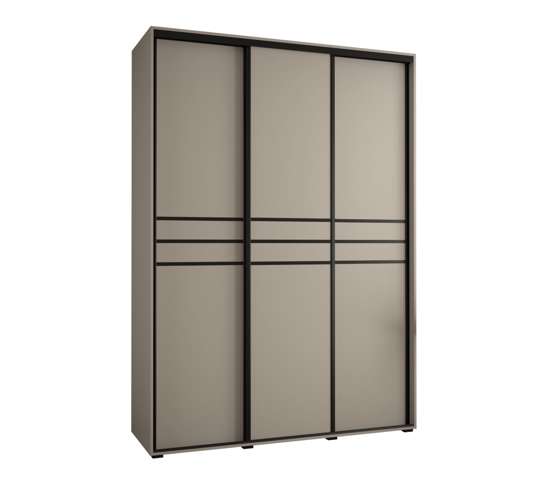 Szafa przesuwna wysoka Dakota 10 180 x 60 x 235,2 cm kaszmir + u. czarny - Abiks Meble