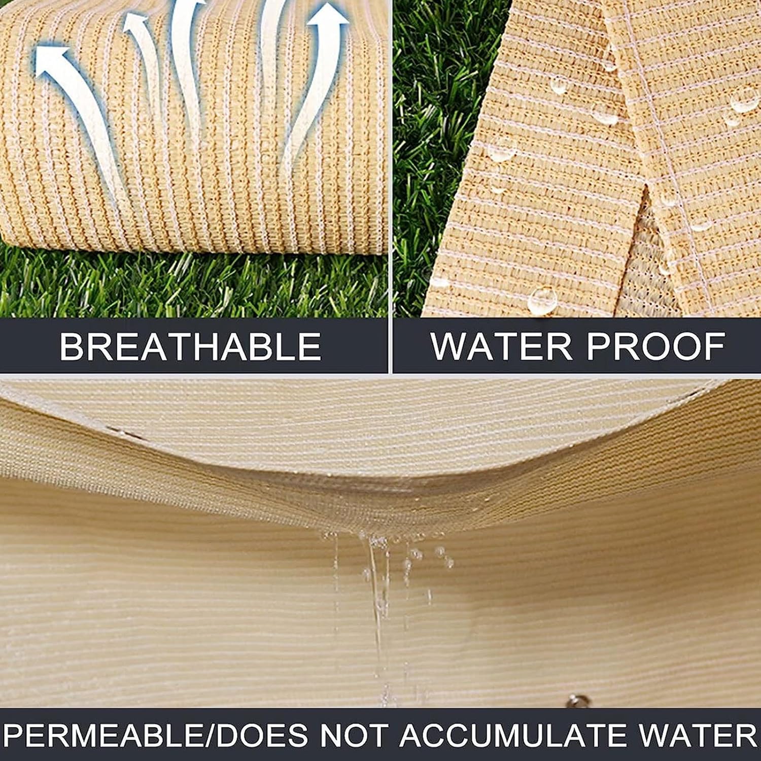 Filet d'ombrage - 4M x 6M - voile d'ombrage protection UV - protection coupe-vent avec œillets - pour serre/jardin/pergola/terrasse - Avec corde de 4M - 3