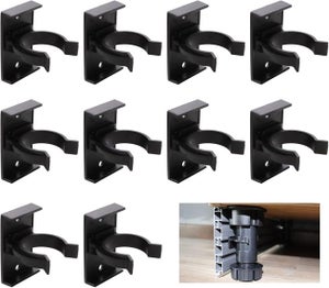 10 Sets de Panneau de Bain et Plinthe Cuisine Clip 30-31 mm/ 1,18-1,22 Pouces de Diamètre Fort avec Support de Fixation Réglable pour Cabinet, Noir