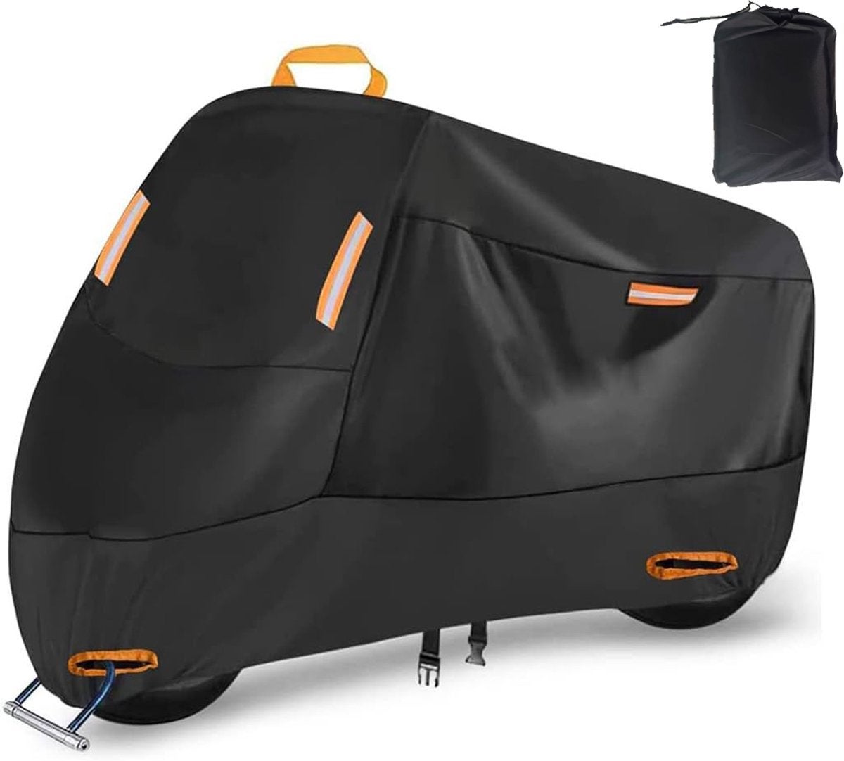 Wodoodporny pokrowiec na motocykl- 265x105x125 cm- tkanina Oxford 210D, wodoodporna,wiatroszczelna, odporna na promieniowanie UV i z otworem na klucz