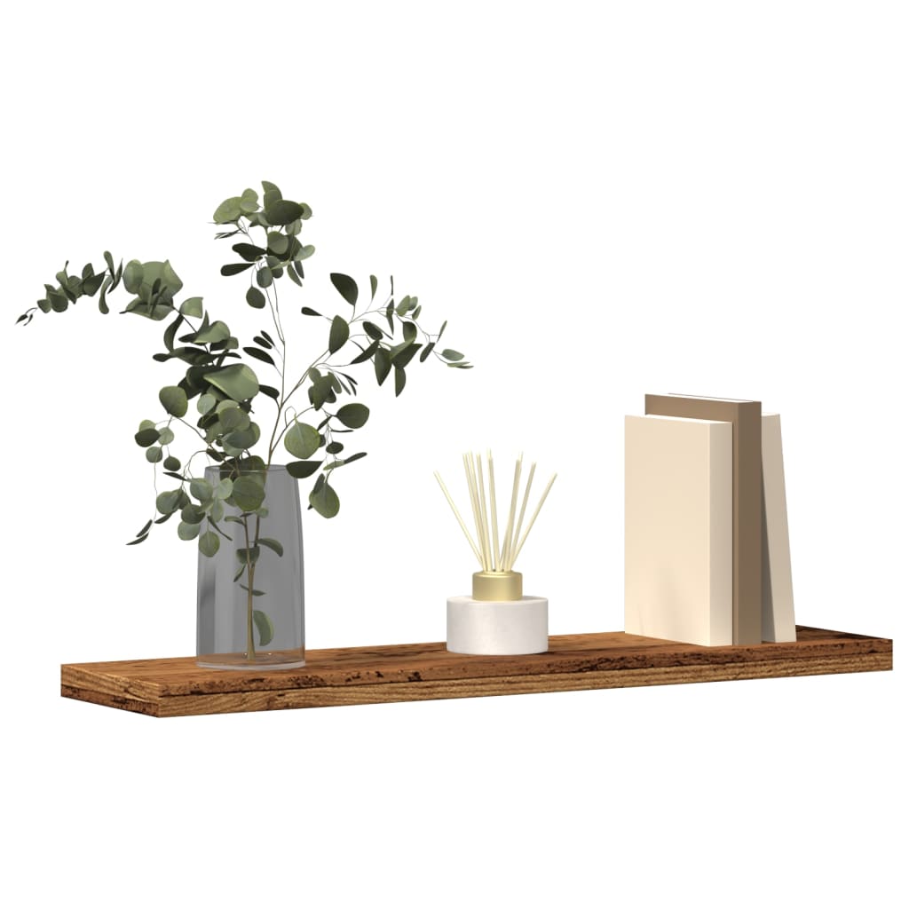 Étagères murales 4 pcs vieux bois 40x10x1,5cm bois d'ingénierie - 2