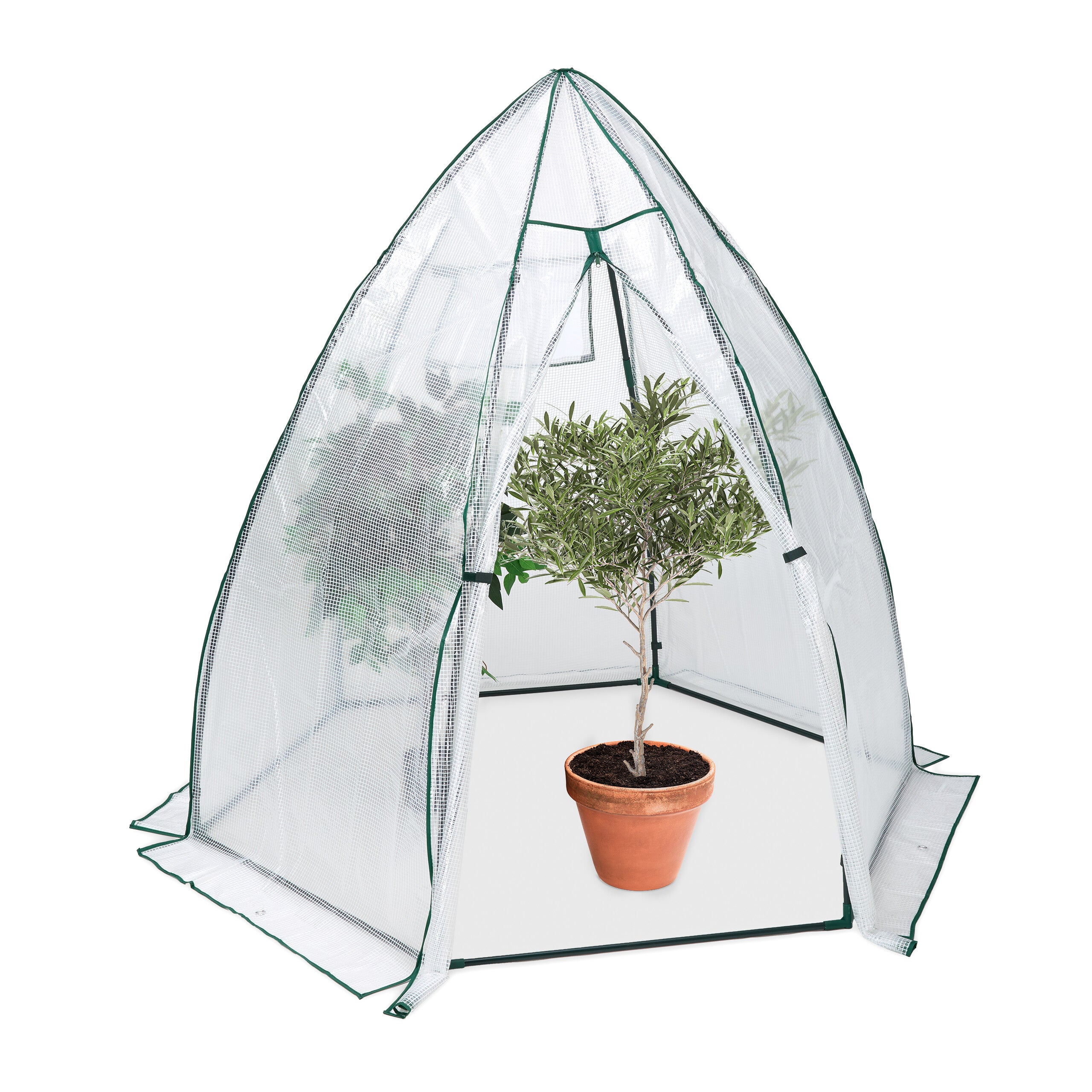Mini Serre De Protection Hivernale - 70x70x80 Cm, Pliable, PVC Transparent, Fermeture éclair