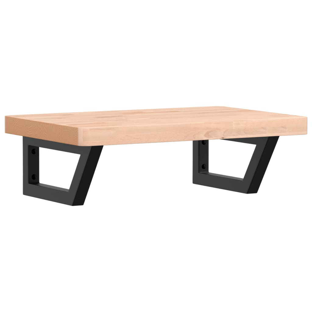 Maison Exclusive - Ripiano a Parete per Lavabo in Acciaio e Massello di Faggio - 2